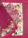 Magenta Floral Cotton Kota Saree