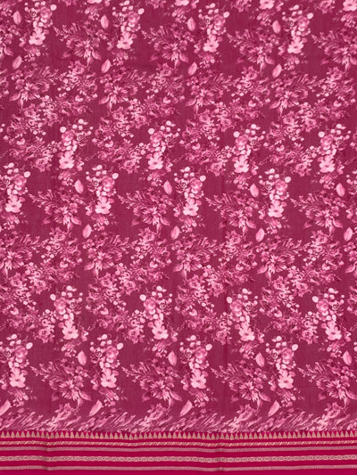 Magenta Floral Cotton Kota Saree