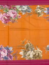 Orange Floral Cotton Kota Saree