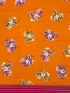 Orange Floral Cotton Kota Saree