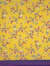 Digital Printed Floral Yellow Cotton Kota Saree