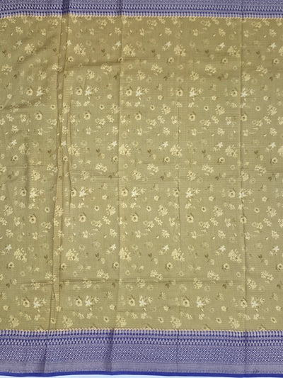 Mustard Floral Printed Kota Doria Saree