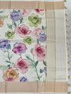 Half-White Printed Floral Kota Saree