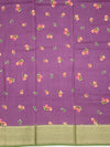 Enchanting Plum Purple Floral Kota Saree with Zari Border