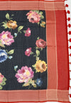 Printed Kota Floral Doria Saree Black In Colour
