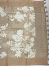 Chiku Floral Printed Kota Doria Saree