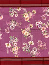 Vibrant Magenta Floral Printed Cotton Saree with Maroon Border