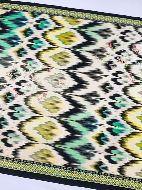 Crepe Floral Printed Saree Cream In Colour