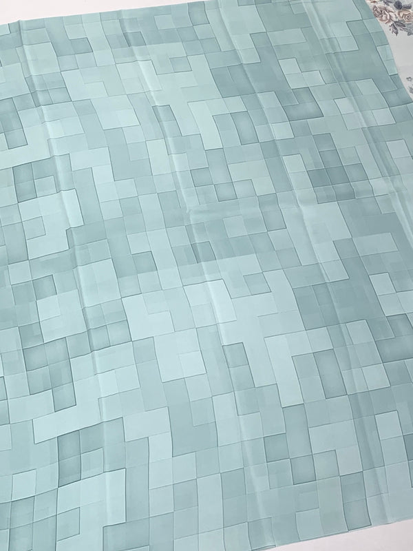 Georgette Floral Printed Saree Ice-Blue In Colour