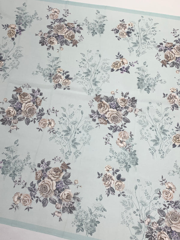 Georgette Floral Printed Saree Ice-Blue In Colour