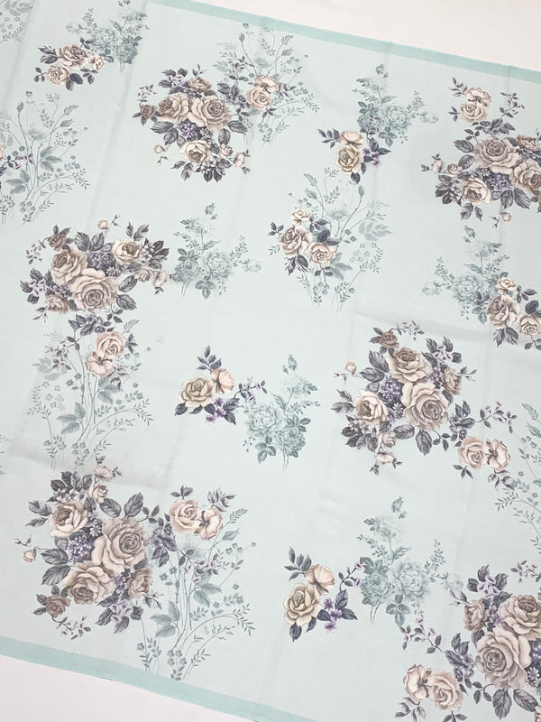 Georgette Floral Printed Saree Ice-Blue In Colour