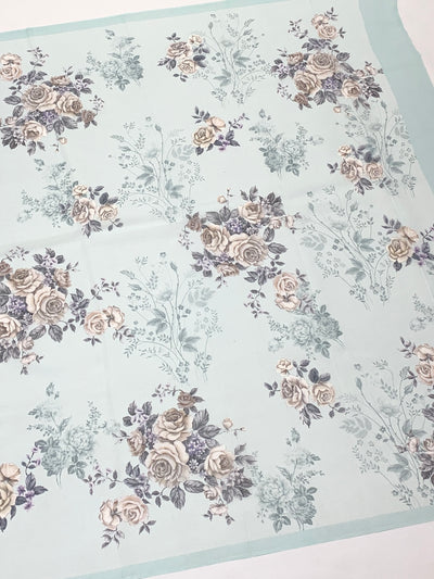 Georgette Floral Printed Saree Ice-Blue In Colour