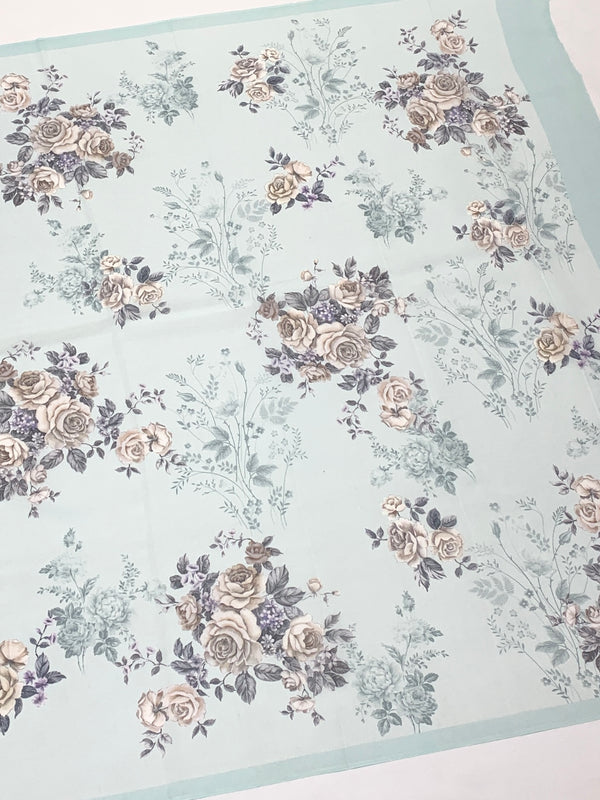 Georgette Floral Printed Saree Ice-Blue In Colour