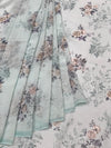 Georgette Floral Printed Saree Ice-Blue In Colour
