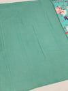 Georgette Floral Printed Saree Turquoise-Blue In Colour