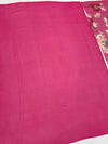 Georgette Floral Printed Saree Pink In Colour