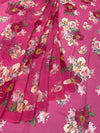 Georgette Floral Printed Saree Pink In Colour