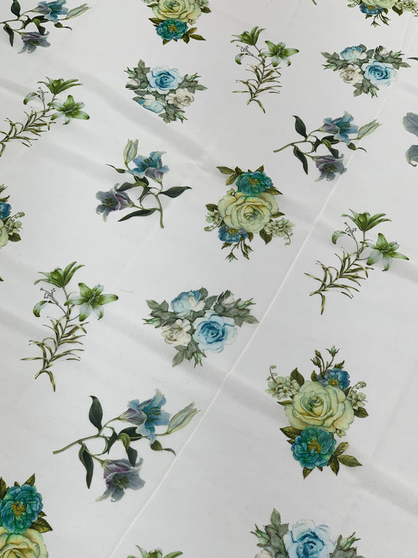 Georgette Floral Printed Saree White In Colour