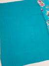 Georgette Floral Printed Saree Light-Blue In Colour
