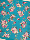 Georgette Floral Printed Saree Light-Blue In Colour