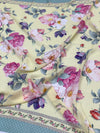 Georgette Floral Printed Saree Light Lemon-Yellow In Colour