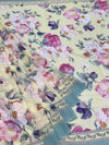Georgette Floral Printed Saree Light Lemon-Yellow In Colour