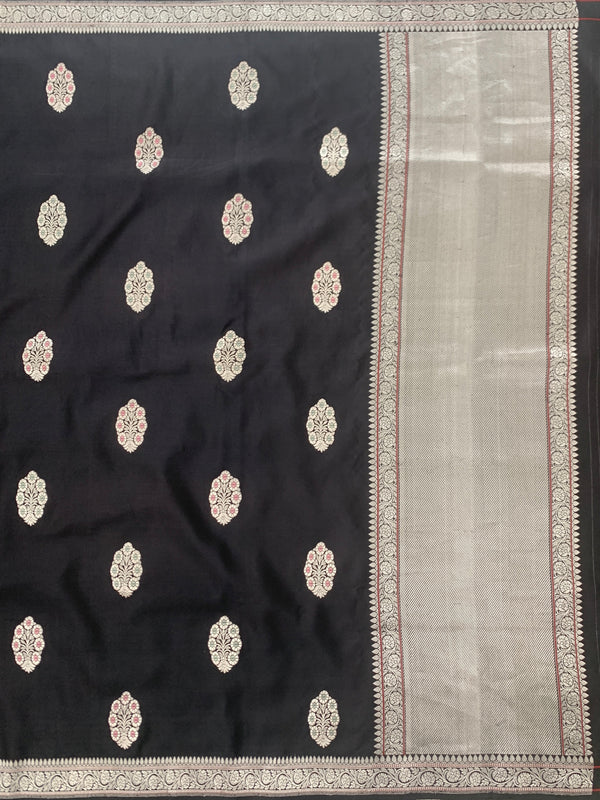Mashru Silk Saree Black In Colour