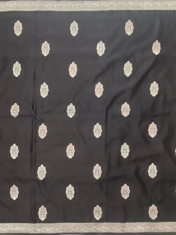 Mashru Silk Saree Black In Colour