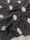Mashru Silk Saree Black In Colour