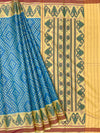 Sky Blue & Mustard Yellow Rajkot Patola Silk Saree
