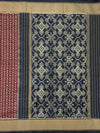 Ikat Saree Deep-Brown In Colour