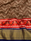 Ikat Saree Brown In Colour