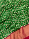 Ikat Saree Bottle-Green In Colour