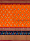 Ikat Saree Orange In Colour