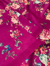 Tussore Prints Saree Magenta-Pink In Colour