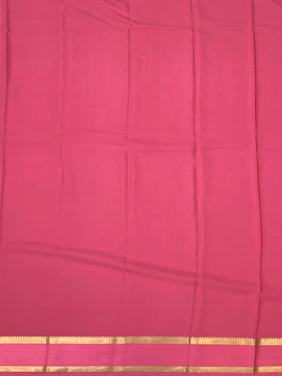 Elegant Light Pink Mysore Silk Saree with Gold Zari Motifs & Rich Pallu