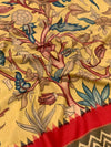 Kalamkari Kanjeevaram Saree Pastel-Yellow In Colour