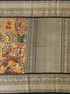 Kalamkari Kanjeevaram Saree In Multi-Colour