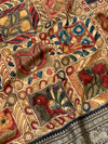 Kalamkari Kanjeevaram Saree In Multi-Colour