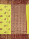 Chanderi Kora Saree Yellow In Colour