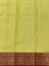 Chanderi Kora Saree Yellow In Colour