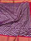 Exquisite Handloom Ikat Silk Saree in Purple & Magenta