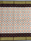 Exquisite Handloom Cream Ikat Silk Saree