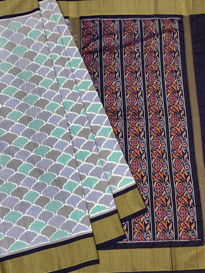 Exquisite Pastel Color Ikat Silk Saree