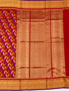 Handcrafted Multi-Color Chevron Ikat Silk Saree