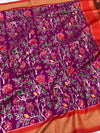 Exquisite Purple & Crimson Ikat Silk Saree