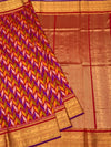 Handcrafted Multi-Color Chevron Ikat Silk Saree