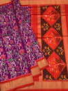 Exquisite Purple & Crimson Ikat Silk Saree