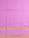Exquisite Black & White Checked Kanjeevaram Silk Saree with Floral Applique and Lilac Border