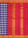 Heritage Elegance: Classic Checkered Kanjeevaram Silk Saree with Radiant Contrast Pallu